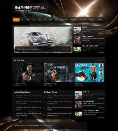 Макет Gaming Layout